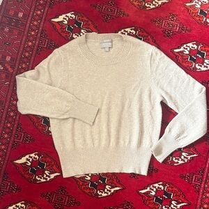 J. Crew Cashmere Cropped fit, Crew Neck, oatmeal
